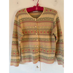 Vintage Y2K Cottage Core Talbots Sweater, Sz M